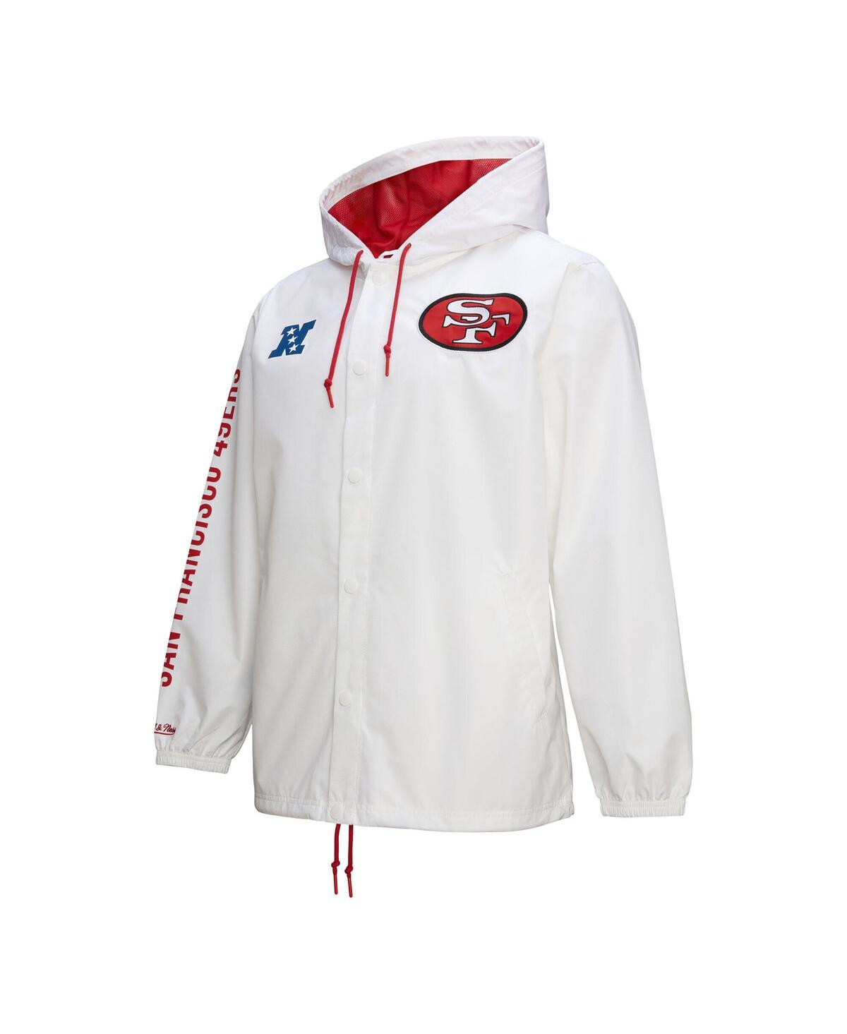 Mitchell & Ness Men's White San Francisco 49ers Vintage Logo Coaches Full-snap Hoodie Jacket In White