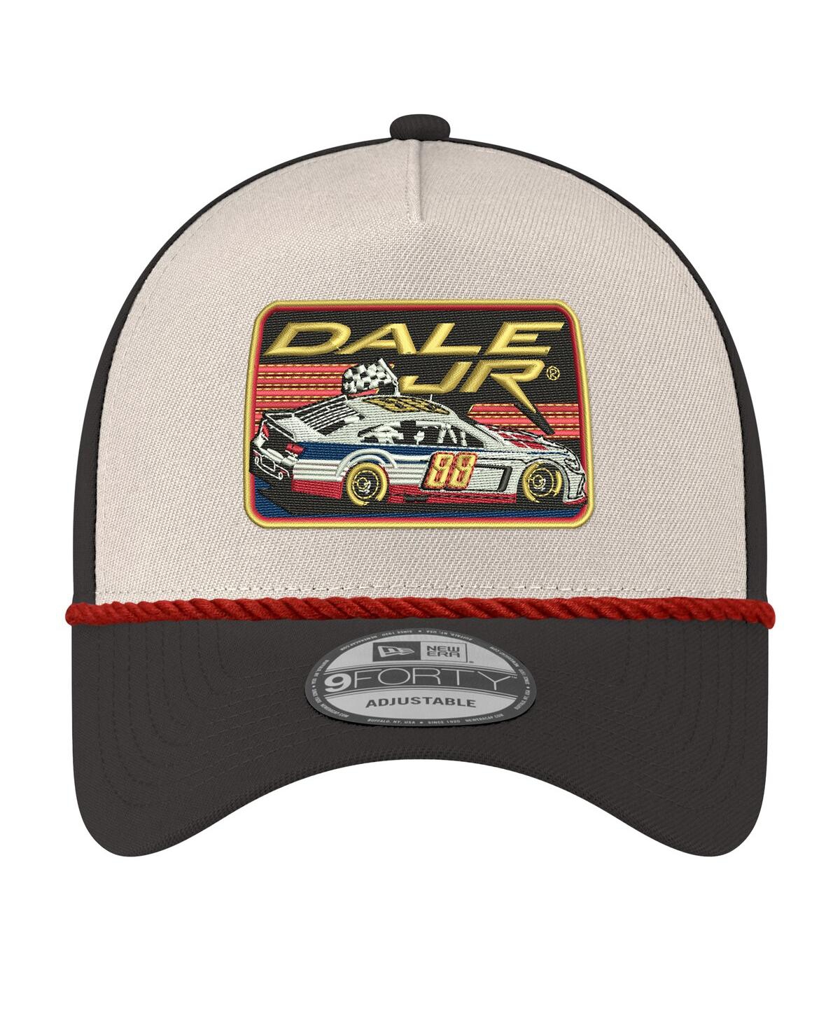 NEW ERA MEN'S STONE/BLACK DALE EARNHARDT JR. 9FORTY ROPE ADJUSTABLE HAT 