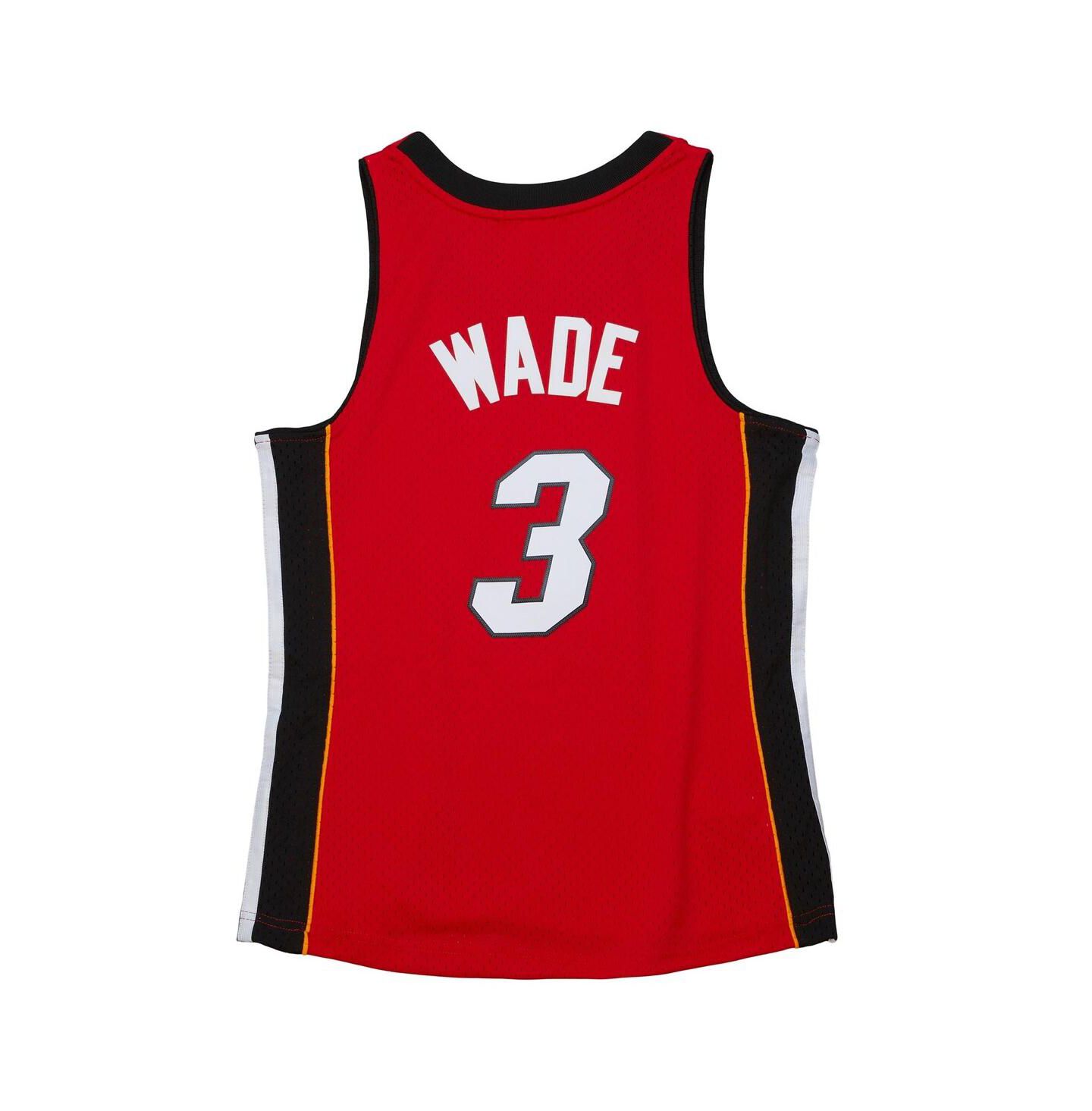 Женский топ Mitchell & Ness Dwyane Wade Red Miami Heat 2005/06 Hardwood Classics Swingman Jersey — фото 3