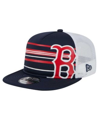 New Era - Men's Navy Boston Red Sox 9FIFTY A-Frame Trucker Snapback Hat