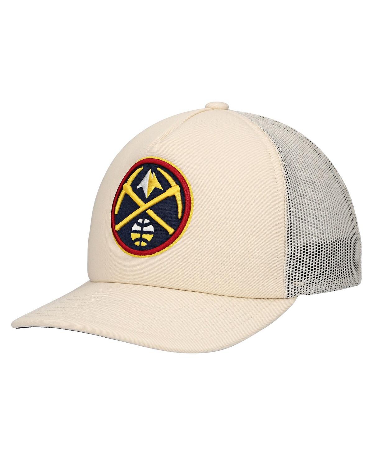 MITCHELL & NESS MEN'S CREAM DENVER NUGGETS TRUCKER ADJUSTABLE HAT 