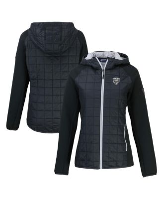 Cutter & Buck - Women's Black Chicago Bears Rainier PrimaLoft Eco Hybrid Full-Zip Hoodie Jacket