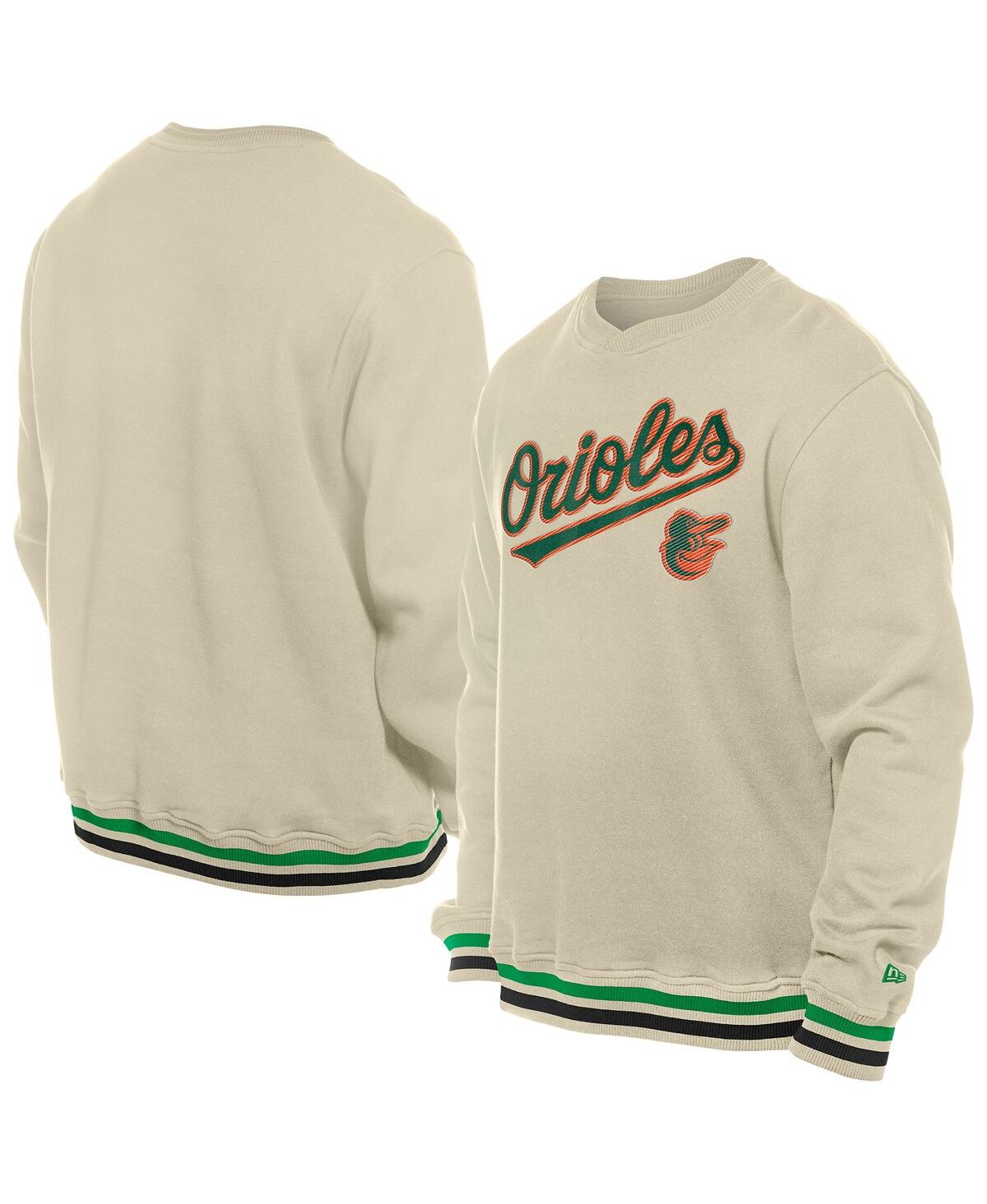 NEW ERA MEN'S CREAM BALTIMORE ORIOLES ST. PATRICK'S DAY TWILL PULLOVER SWEATSHIRT 