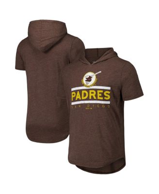 Majestic - Men's Brown San Diego Padres Tri-Blend Hoodie T-Shirt