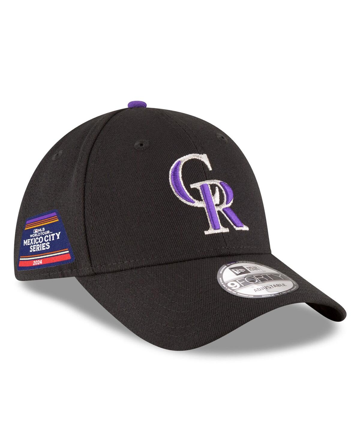 New Era Men's Black Colorado Rockies 2024 Mlb World Tour Mexico City Series 9forty Adjustable Hat In Black