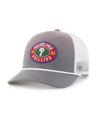 '47 Brand - Men's Gray/White Philadelphia Phillies Tide Sweep Rope Trucker Adjustable Hat