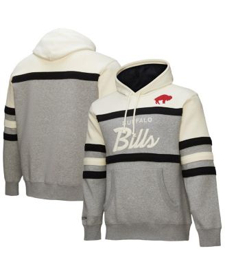 Mitchell & Ness - Men's Heather Gray Buffalo Bills Head Coach Vintage Logo Pullover Hoodie