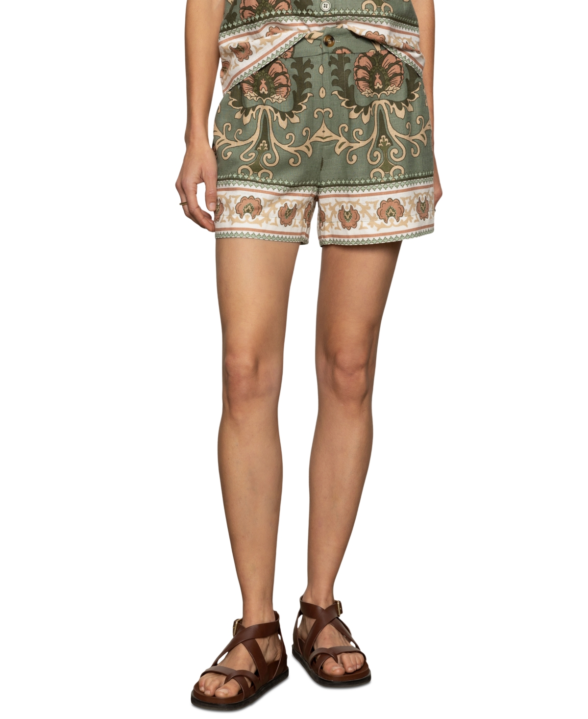 Sanctuary Spring Breaker High Rise Shorts In Mezzo Sage