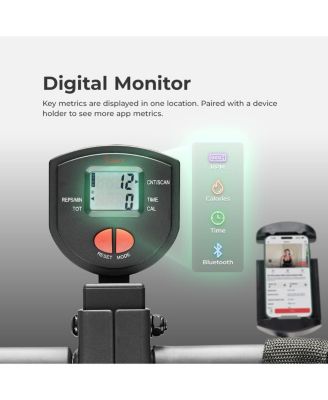 Row-N-Ride PRO Assisted Squat Rowing Machine, 300 LB Capacity Hydraulic Rower w Free SunnyFit App via Bluetooth