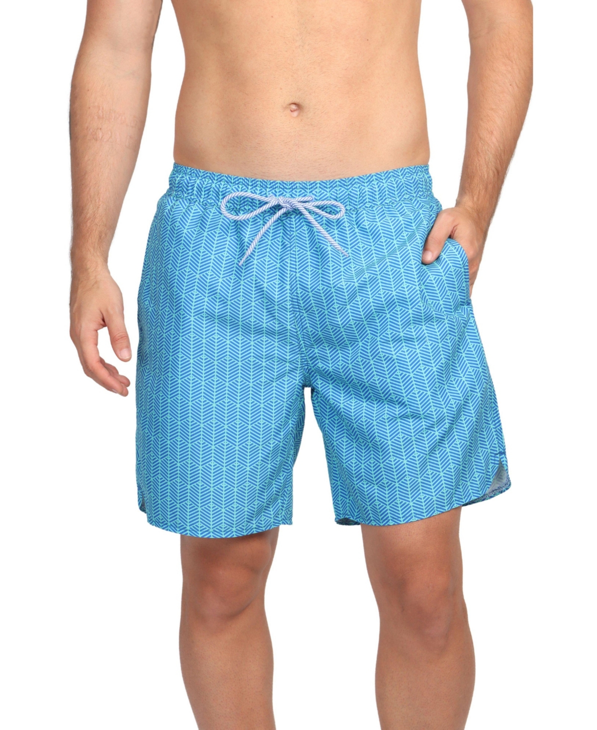 Men's Abstract Geo Swim Shorts - Aqua