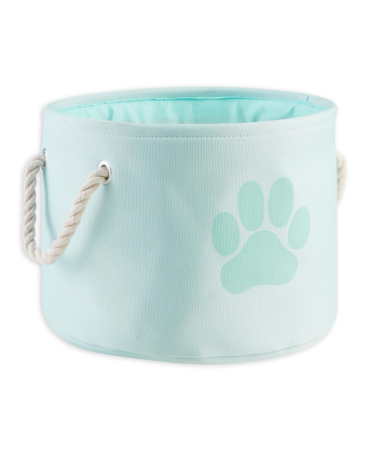 Collapsible Pet Storage Bin with Rope Handles Solid Paw Print - Aqua
