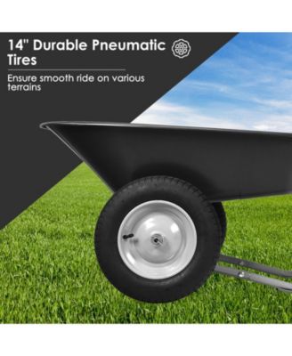 2 Tire Garden Cart Heavy Duty Dolly Utility Wheelbarrow