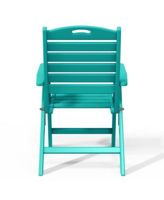 7-Piece HDPE Rectangular Patio Dining Table Set with Foldable Chairs