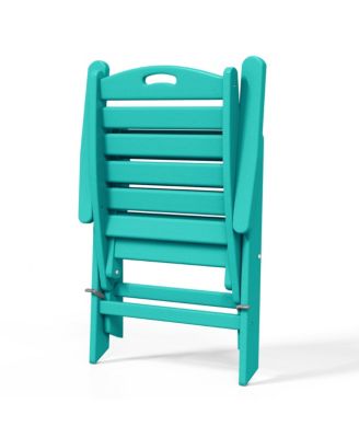 5-Piece HDPE Square Patio Dining Table Set with Foldable Chairs