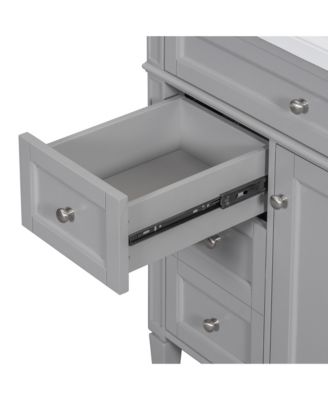 30" Modern Bathroom Vanity Single Sink, 2 Drawers, Tip-out