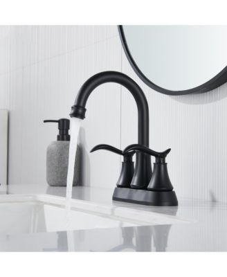 4 Inch 2-Handle Centerset Bathroom Sink Faucet with Drain and Supply Hose Faucet Mixer Double Handle Tap Deck Mounted Oil Rubbed Bronze