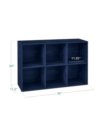 6-Cube Bookshelf, 11in Display Storage System, Organizer w/ Removable Back Panels