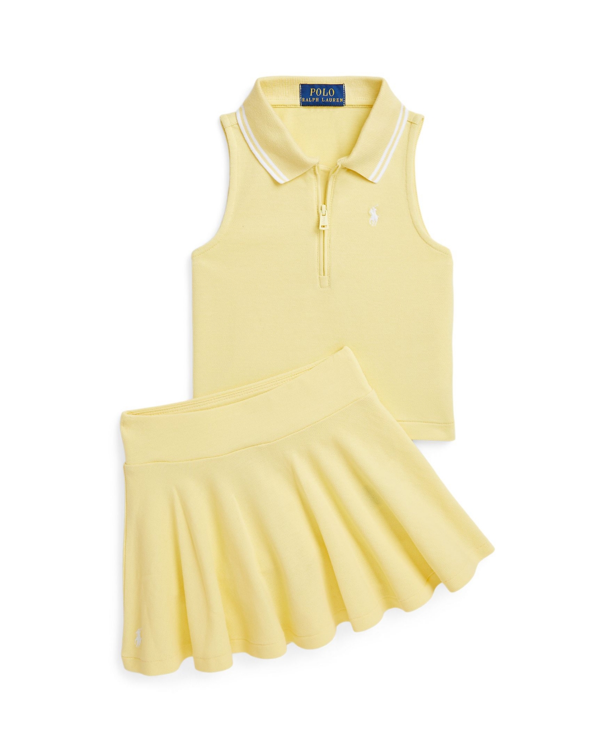 Polo Ralph Lauren Toddler And Little Girls Stretch Mesh Skort In Yellow