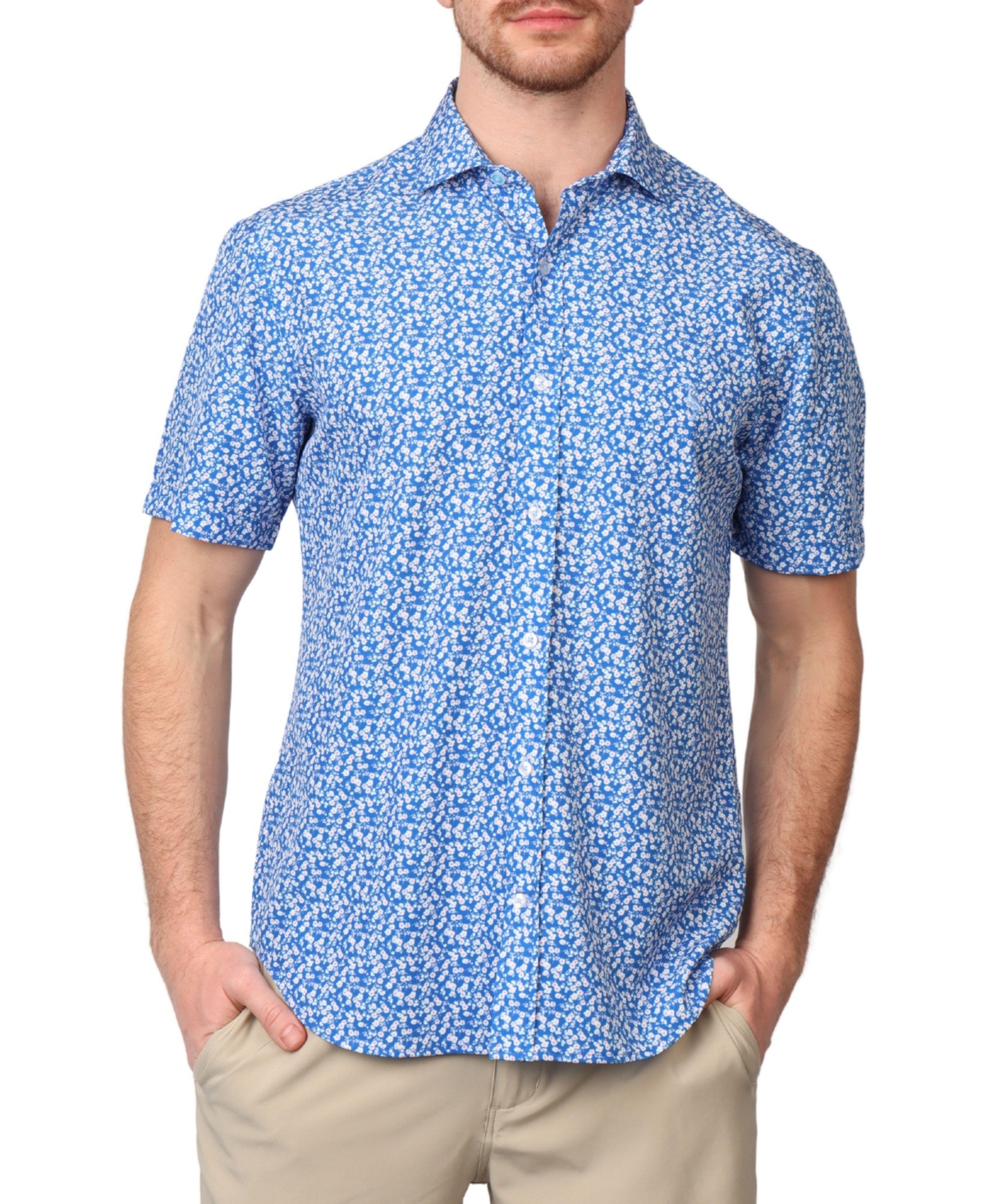 Men's Lux Performance Short Sleeve Shirt - True blue