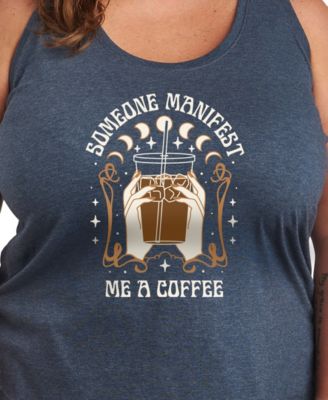 Plus Size Manifest Coffee Graphic Tank Top