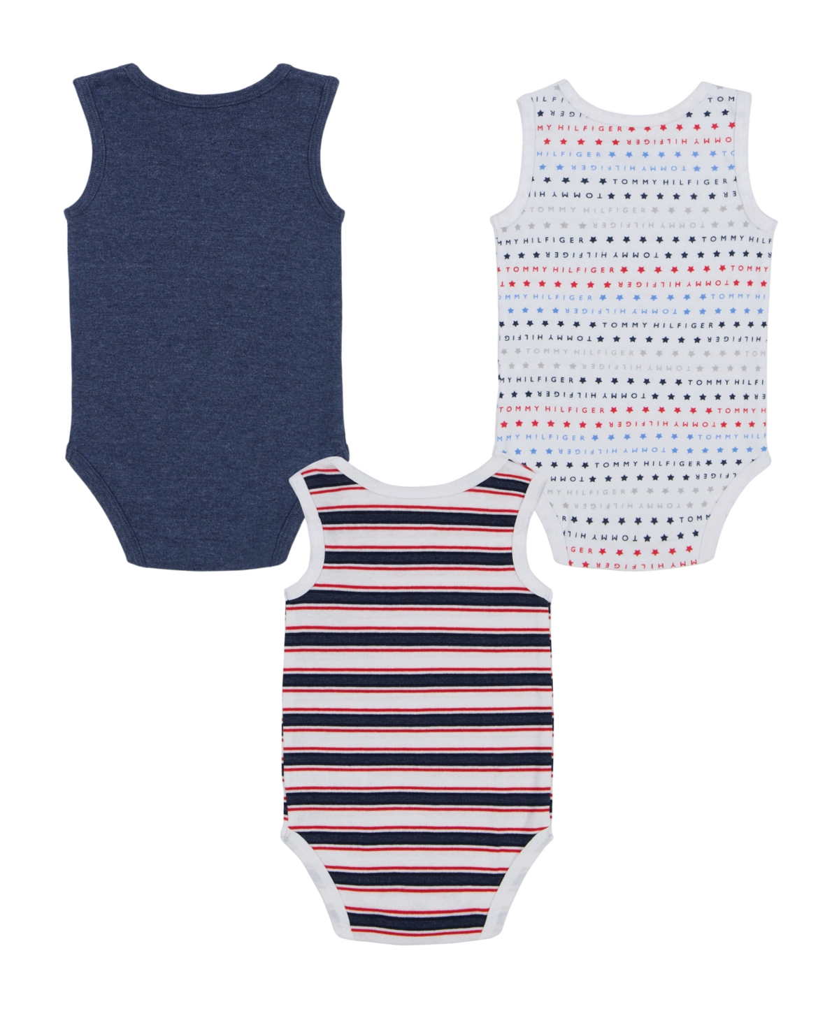 Tommy Hilfiger Baby Boys 3-pack Signature Sleeveless Bodysuits