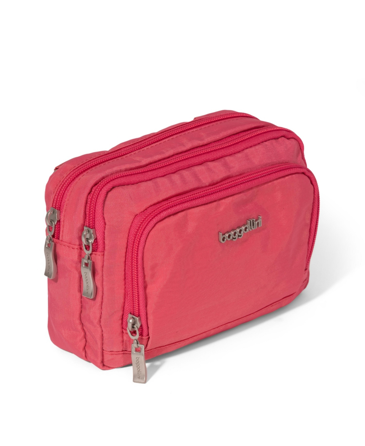 Baggallini Trifecta Rfid Wallet Crossbody Bag In Flamingo