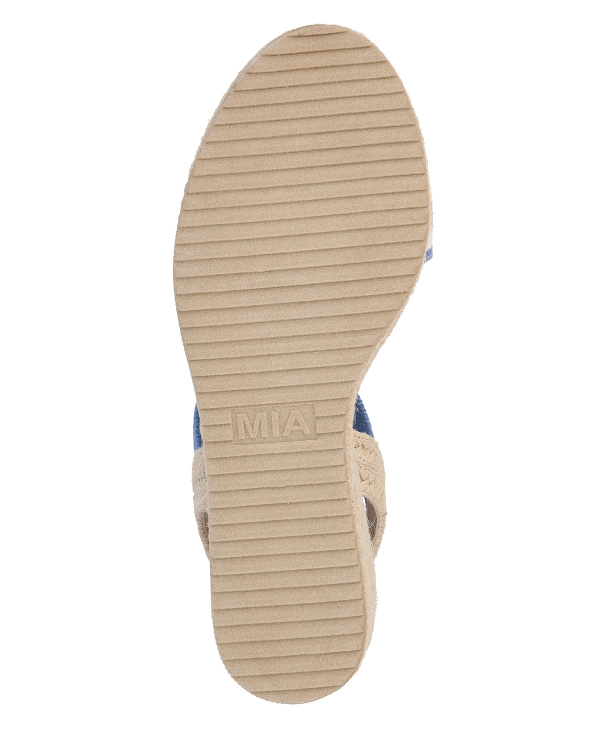 Shop Mia Women's Brittni Round Toe Wedge Sandals In Natural,offwhite,navy