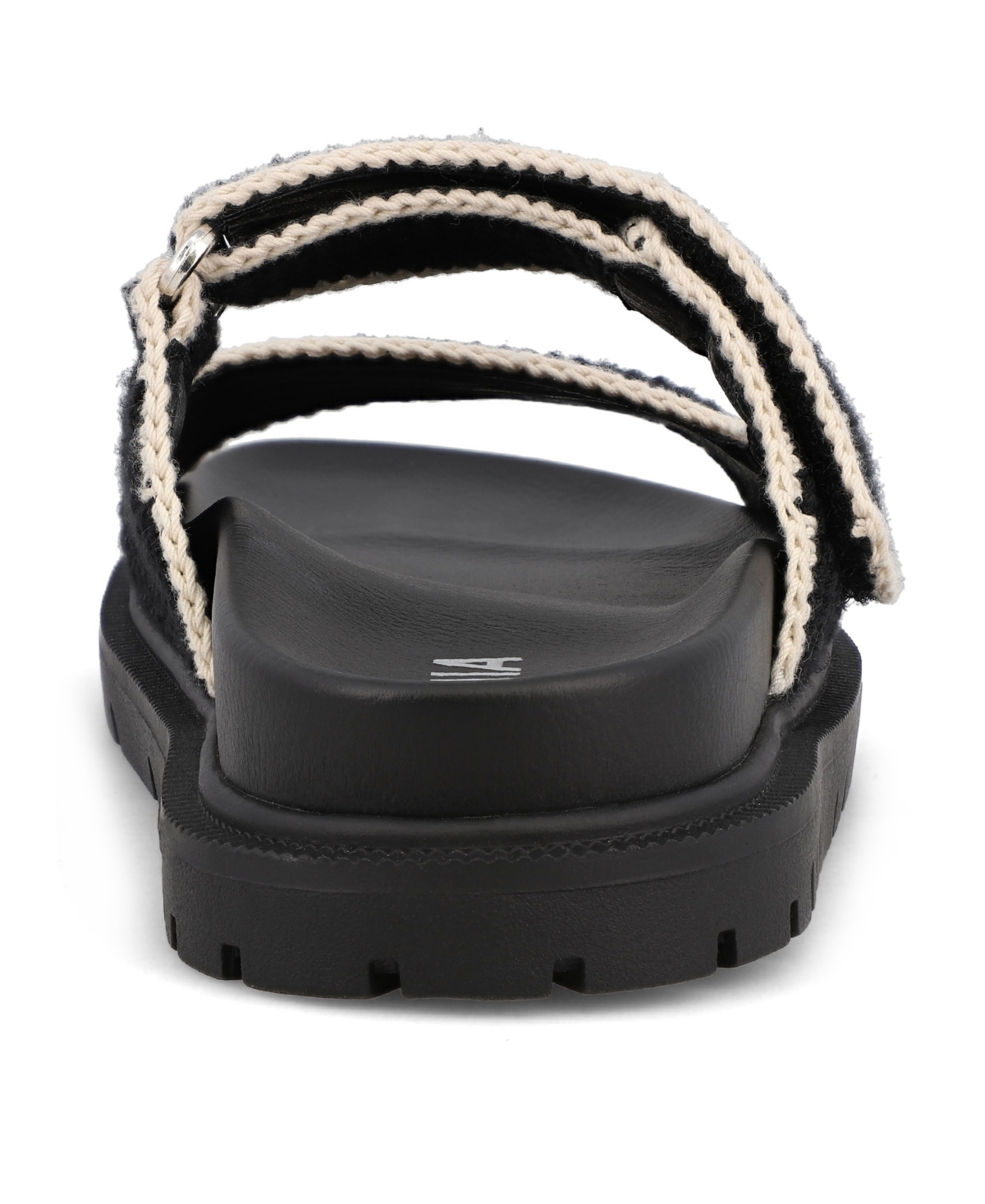 Mia Gabri Knit Sandal In Black,cream