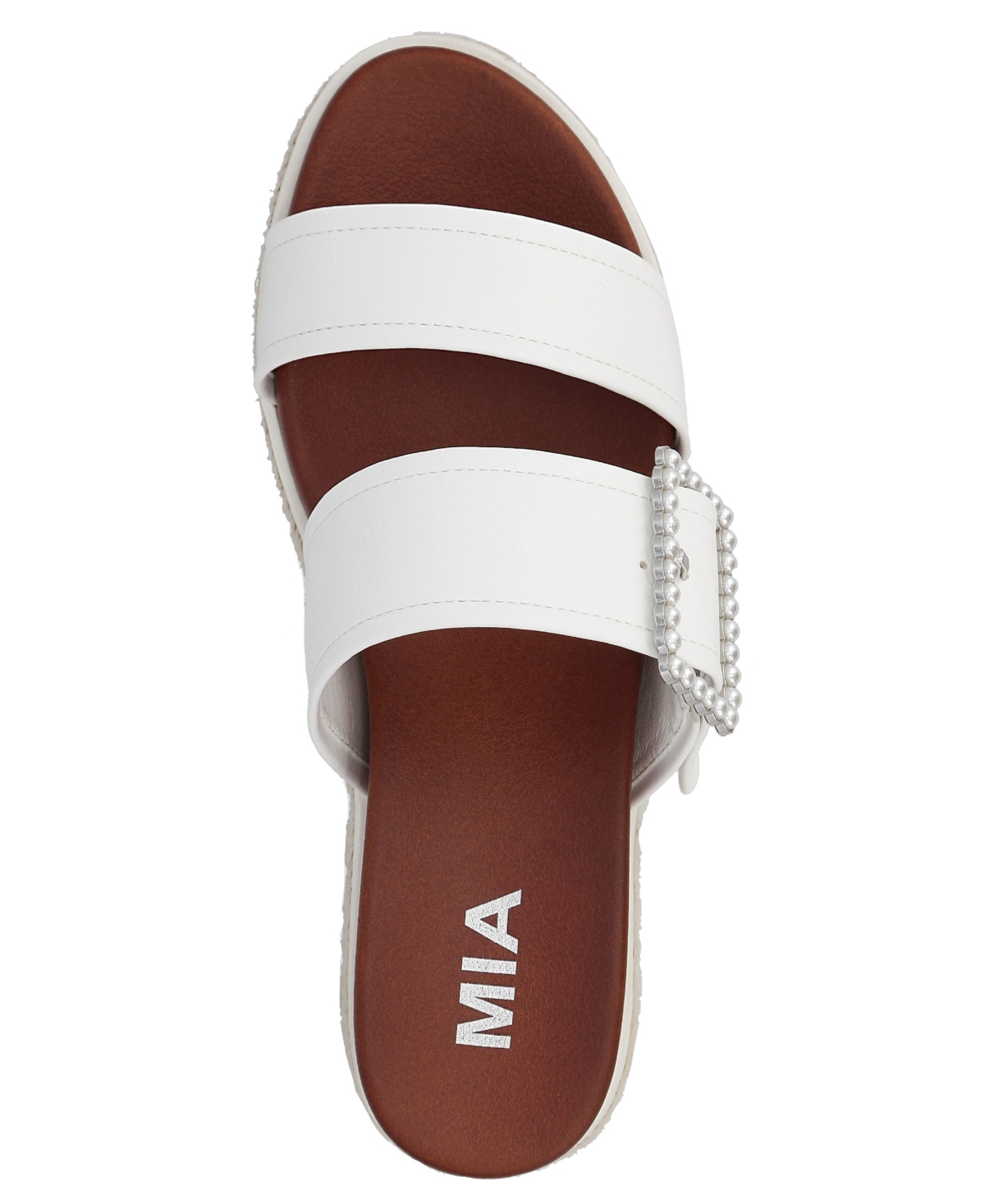 Shop Mia Women's Kika Platform Slide Round Toe Sandals In White
