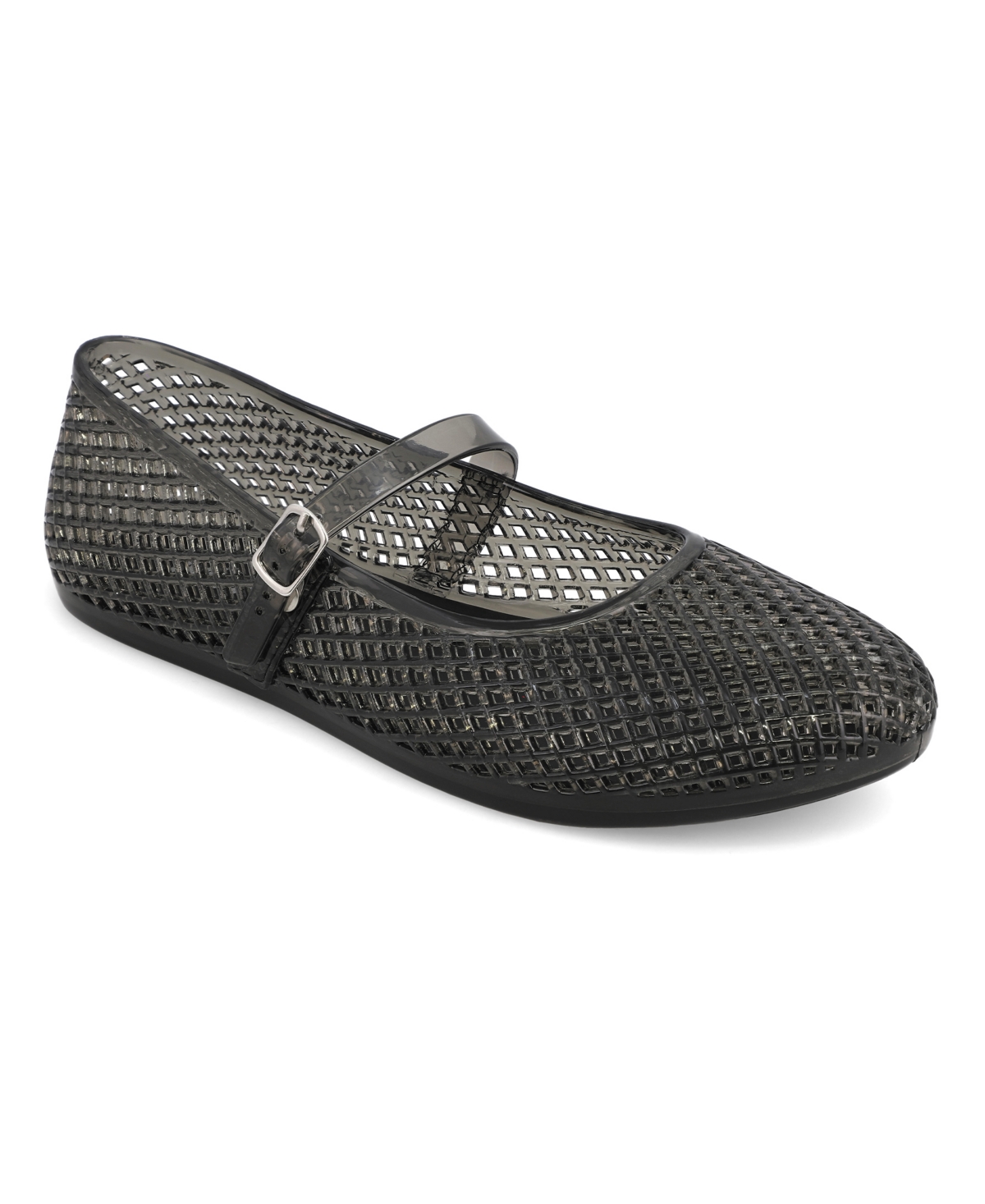 Shop Mia Women's Gianne Jelly Mary-jane Round Toe Flats In Black