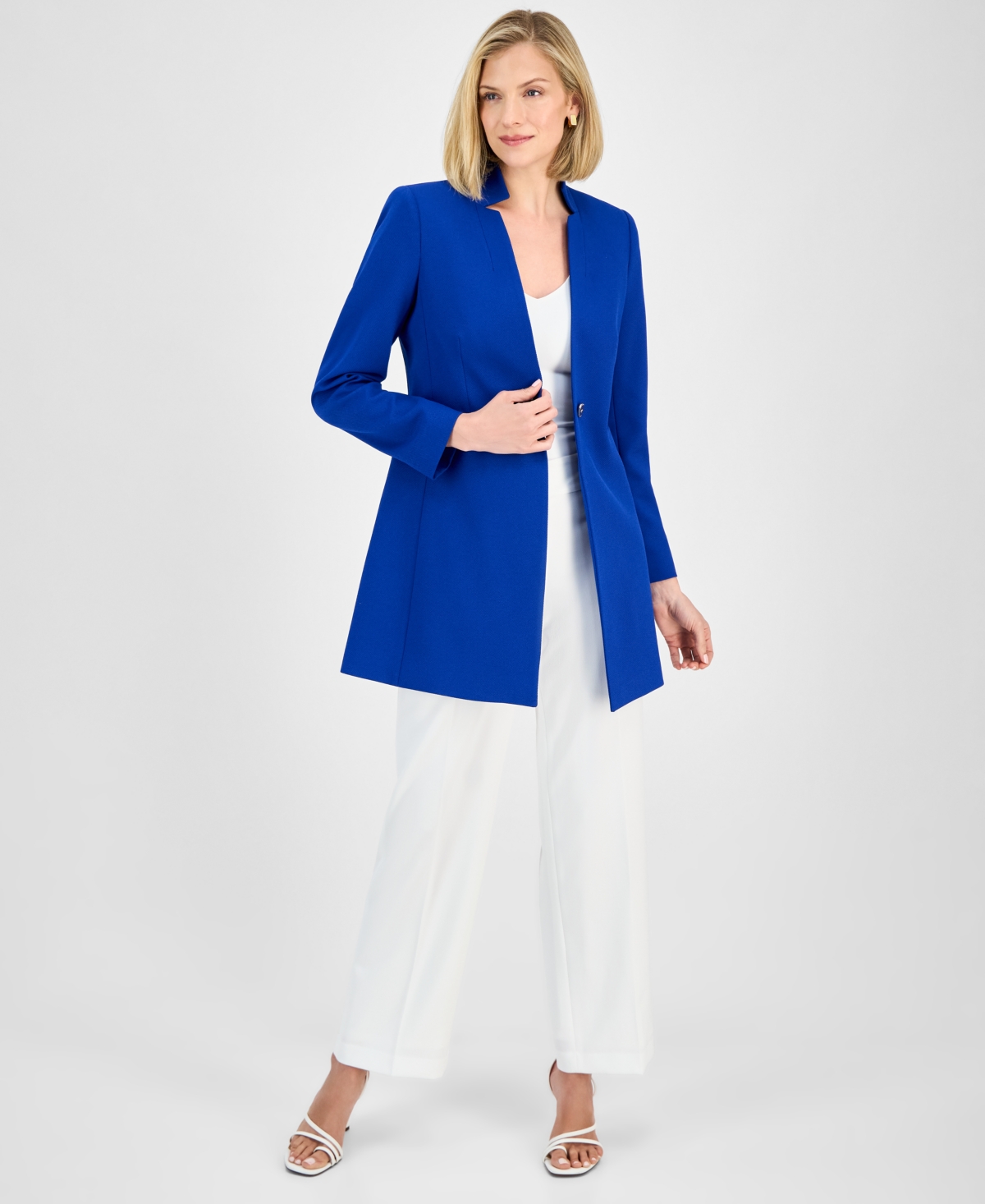 Tahari Asl Twill Topper In Cobalt