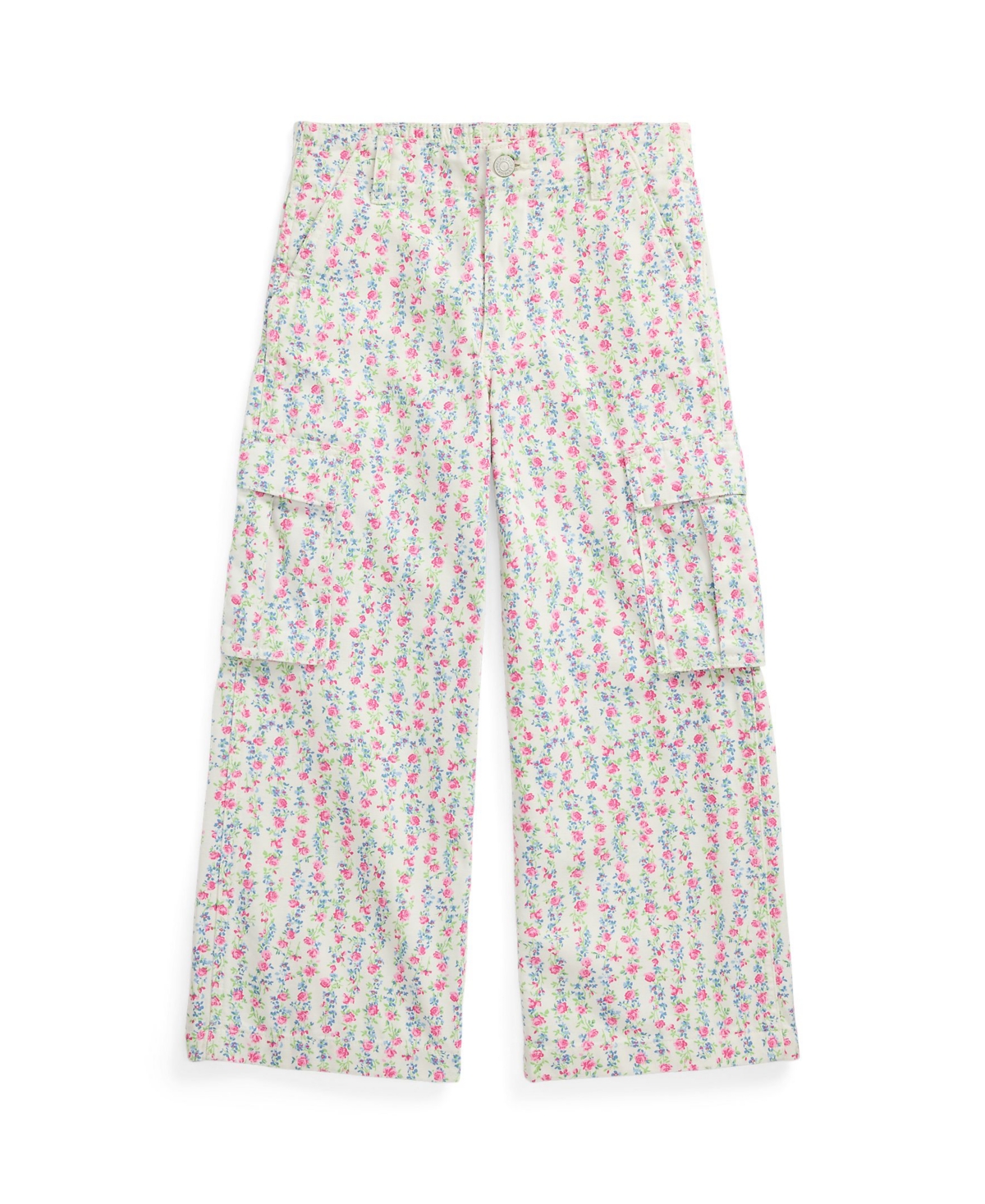 Polo Ralph Lauren Big Girls Floral Canvas Wide-leg Cargo Pants In Meadow Floral
