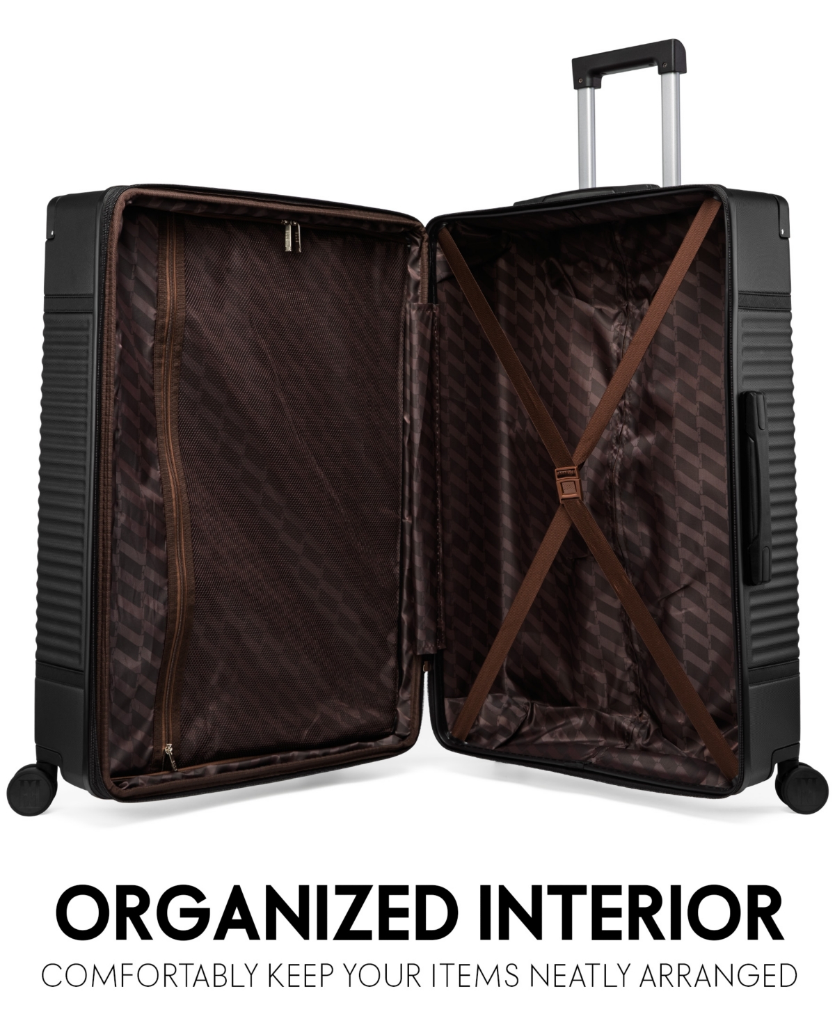 Shop Elle Bville 3-piece Expandable Retro Spinner Luggage Set In Black
