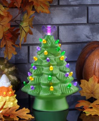 12" Halloween Tree with Bat Topper