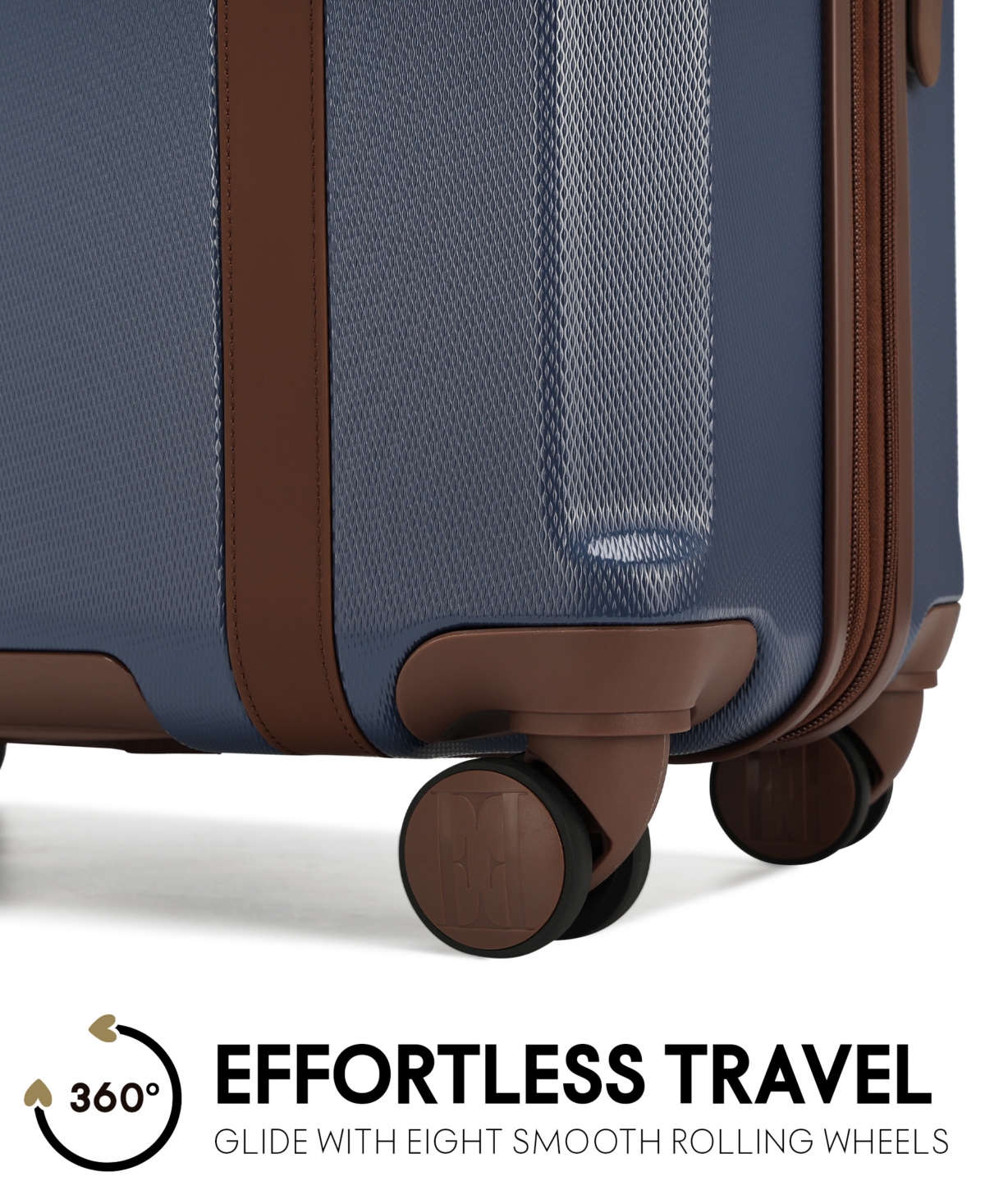 Elle Luxe Journey 3-piece Expandable Retro Spinner Luggage Set In Navy