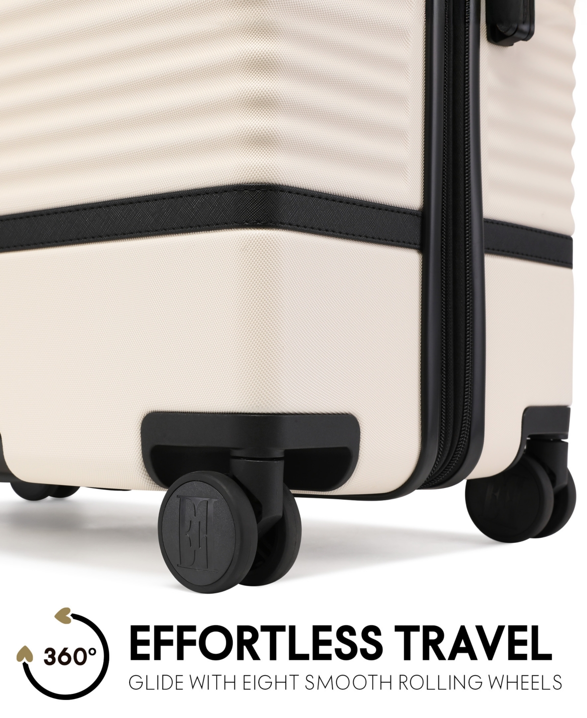 Elle Bville 3-piece Expandable Retro Spinner Luggage Set In Champagne