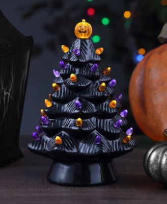 12" Halloween Tree with Jack-O-Lantern Topper