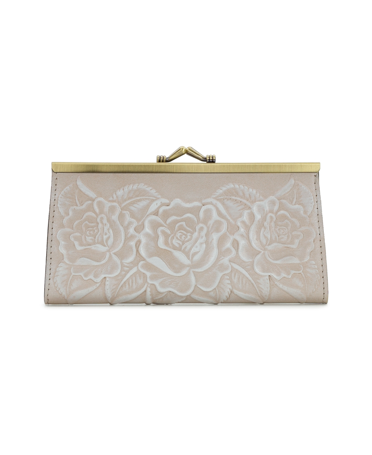 Shop Patricia Nash Boxed Effie Frame Kisslock Wallet In Chalk White