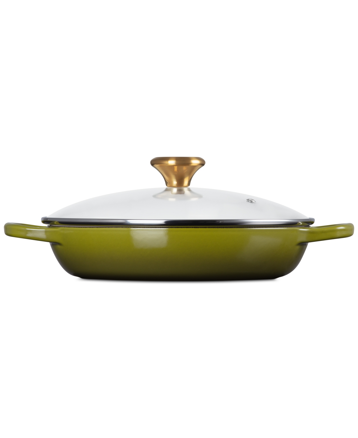 Le Creuset Enameled Cast Iron Signature Round 2.25-qt. Braiser With Glass Lid In Olive