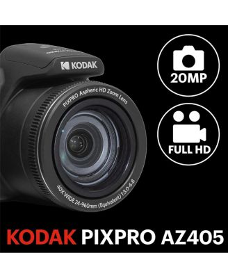 KODAK PIXPRO AZ405-BK 20MP Digital Camera 40X Optical Zoom 24mm Wide Angle Lens Optical Image Stabilization 1080P Full HD Video 3" LCD Vlogging