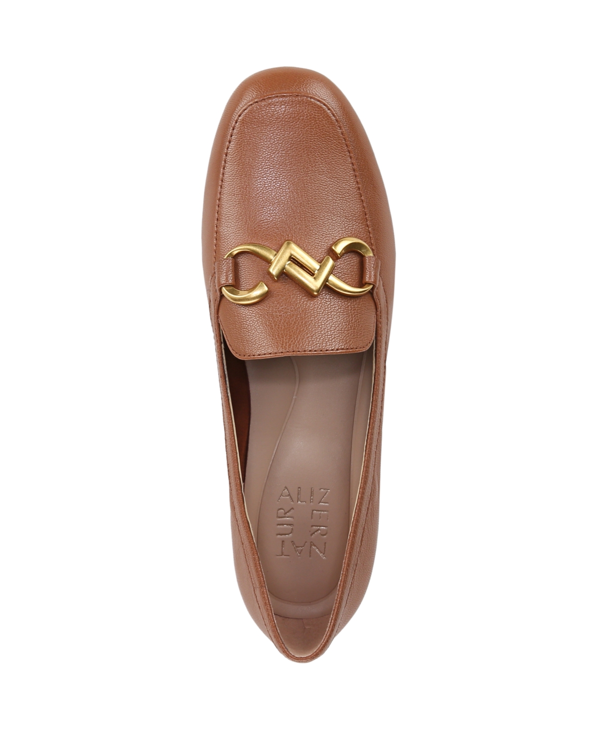 Naturalizer Women's Jovie Closed Round Toe Loafers In English Tea Brown Leather