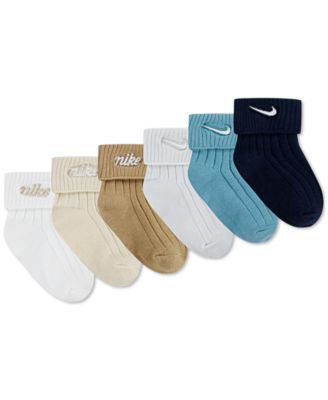Baby Boys Rib Turn-Cuff Socks, 6 Pack 