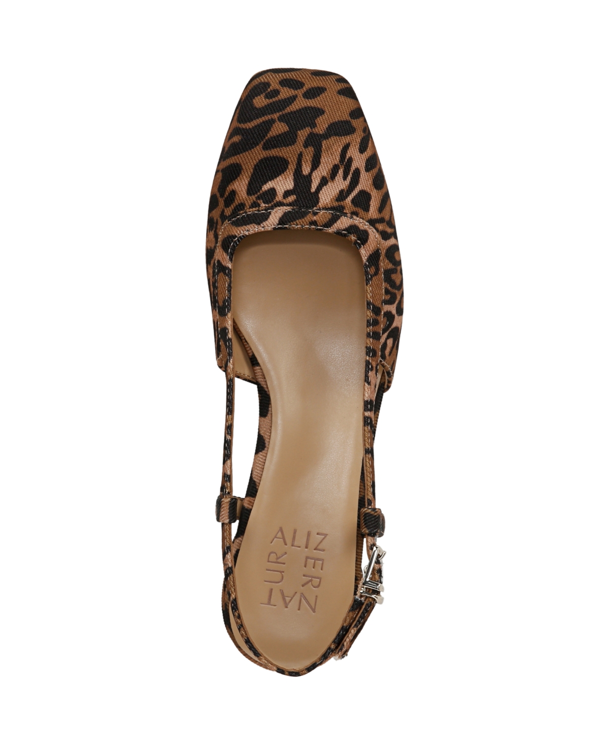 Naturalizer Women's Harper Block Heel Square Toe Slingback Pumps In Leopard Print Fabric