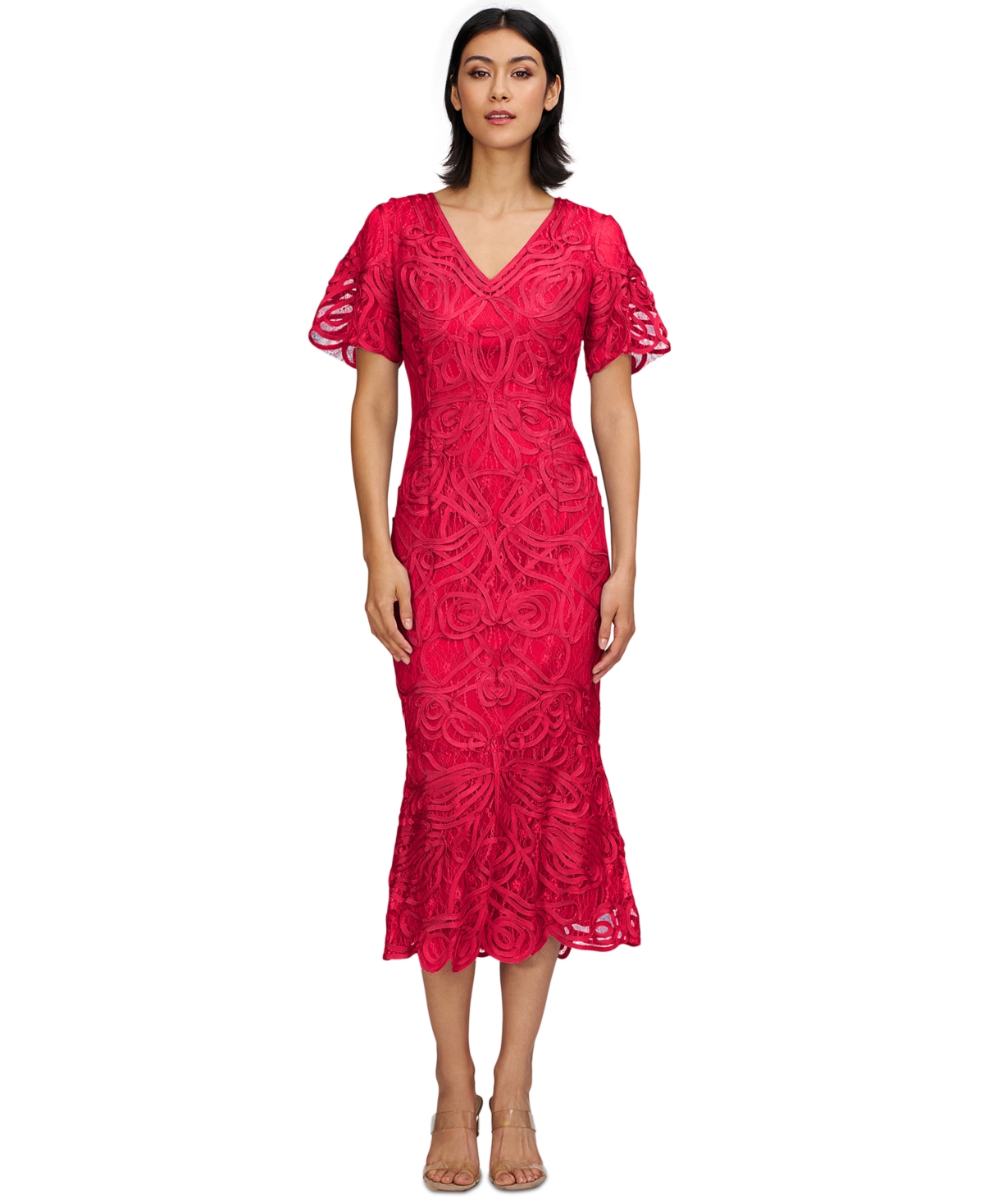 Women's Camilla Soutache Midi Party Dress - Magenta Gloss