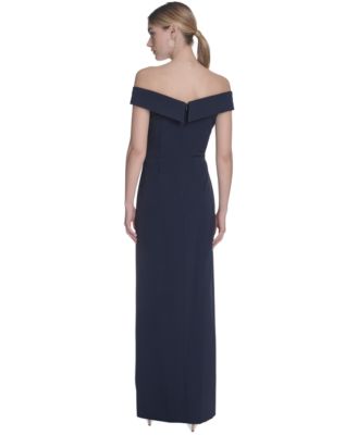 Women's Off-The-Shoulder Crepe Gown