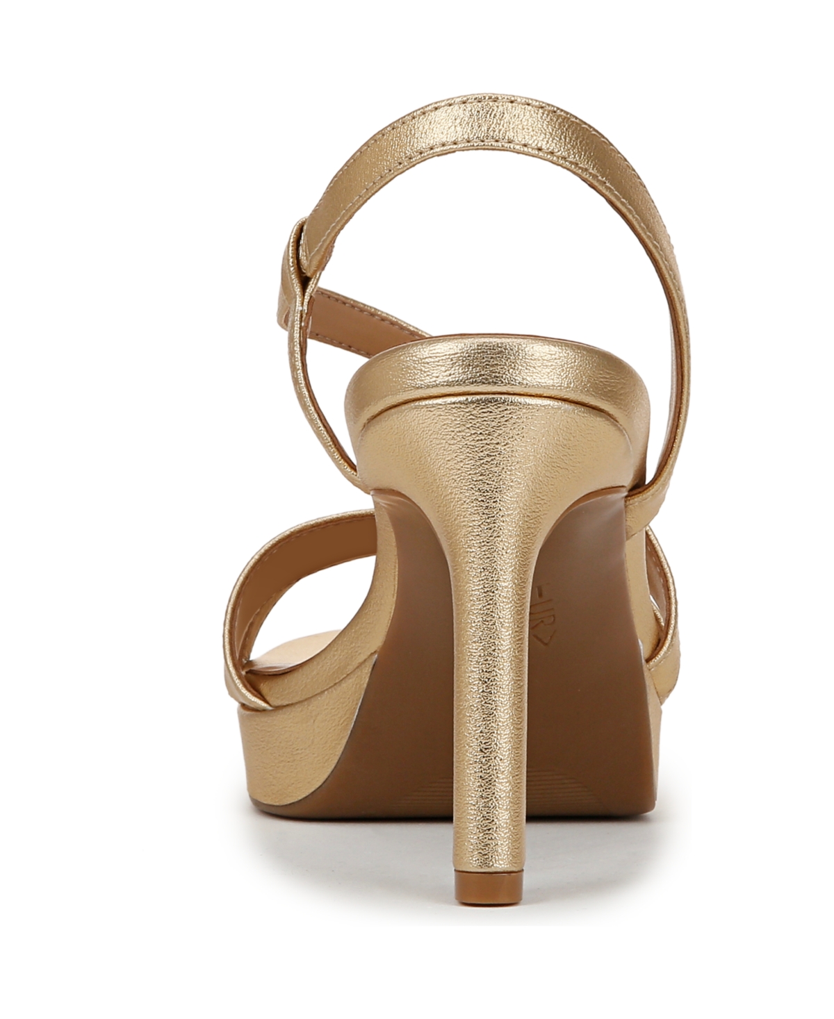Naturalizer Women's Abby Open Square Toe Platform Dress Sandals In Dark Gold Faux Leather