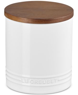 Stoneware Signature Canister with Wood Lid, 1.2-Qt.