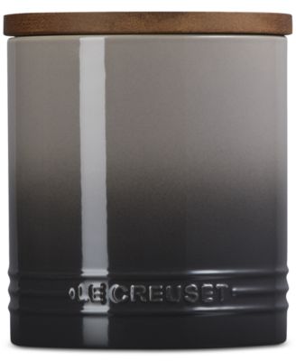 Stoneware Signature Canister with Wood Lid, 1.2-Qt.