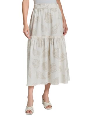 Jones New York - Petite Pull-On Tiered Midi Skirt