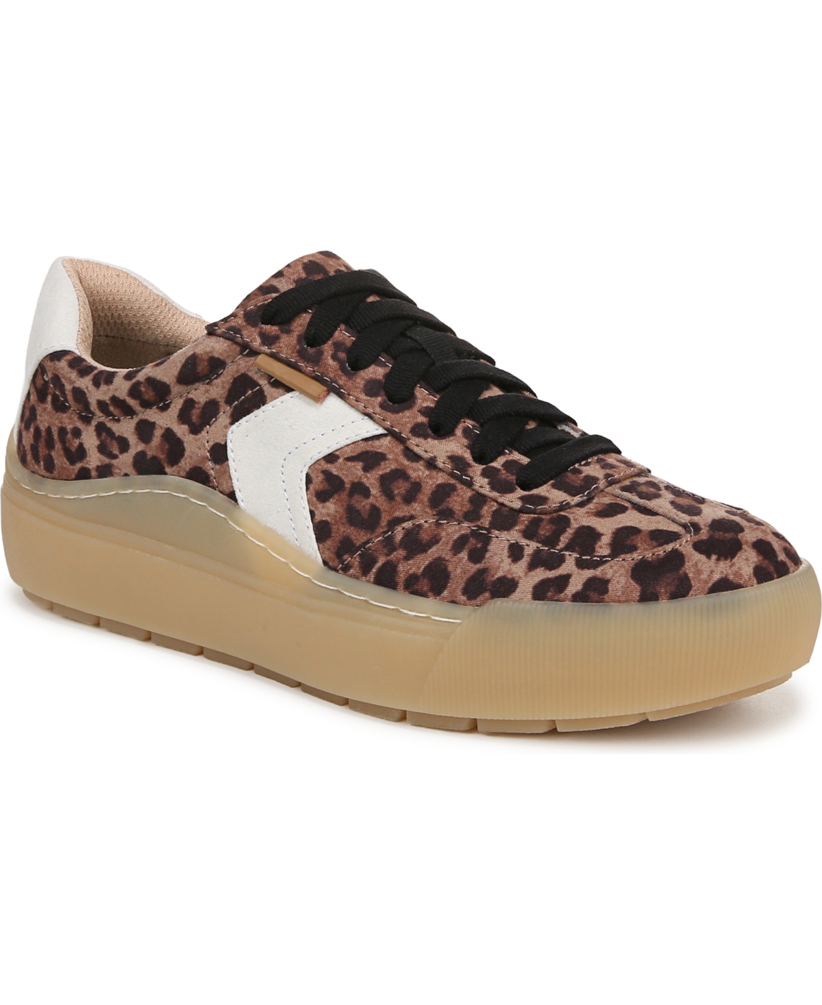 Shop Dr. Scholl's Women's Time Off Win Lace Up Platform Sneakers In Brown,black Microfiber